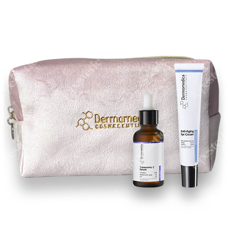 Dermomedica Pielęgnacja Skóry Suchej, Wrażliwej ZESTAW Serum depigmentacyjne i przeciwstarzeniowe 30 ml + Przeciwstarzeniowy krem wokół oczu 15 ml