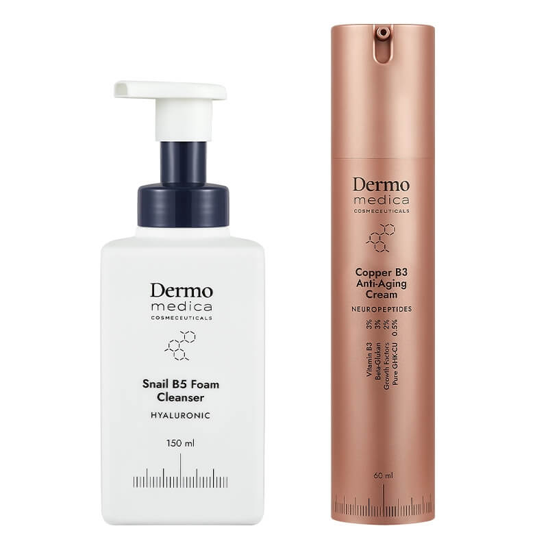 Dermomedica Renew Ritual ZESTAW Luksusowy krem z peptydami miedziowymi, niacynamidem i skwalanem 60 ml + Pianka oczyszczająca 150 ml