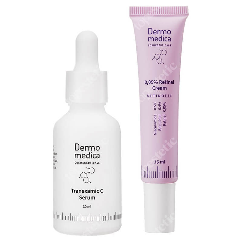 Dermomedica Retinolic C Velvet ZESTAW Serum z witaminą C, kwasem traneksamowym i czynnikiem wzrostu 30 ml + Krem z retinalem w postaci aktywnej, bakuchiolem i niacynamidem 15 ml
