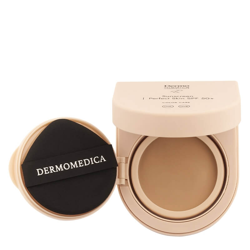 Dermomedica Sunscreen Perfect Skin SPF 50+ Fotoprotekcja, pielęgnacja i wyrównanie kolorytu w jednym kompakcie SPF (kolor Cool Cashmere) 9,3 g