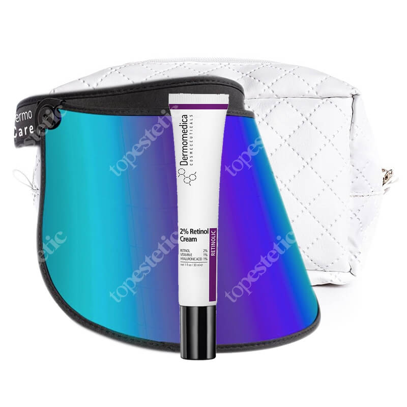 Dermomedica Youth Protector + 2% Retinol Cream ZESTAW Przyłbica fotoprotekcyjna - ochrona przed promieniowaniem UVA, UVB, HEV 1 szt + Krem z 2% retinolem 30 ml + Kosmetczka
