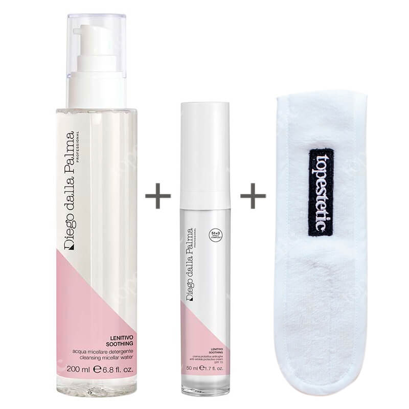 Diego dalla Palma Micellar Cleansing Water + Anti Wrinkle Protective Cream SPF 15 ZESTAW Woda micelarna 200 ml + Krem ochronny 50 ml + Opaska 1 szt