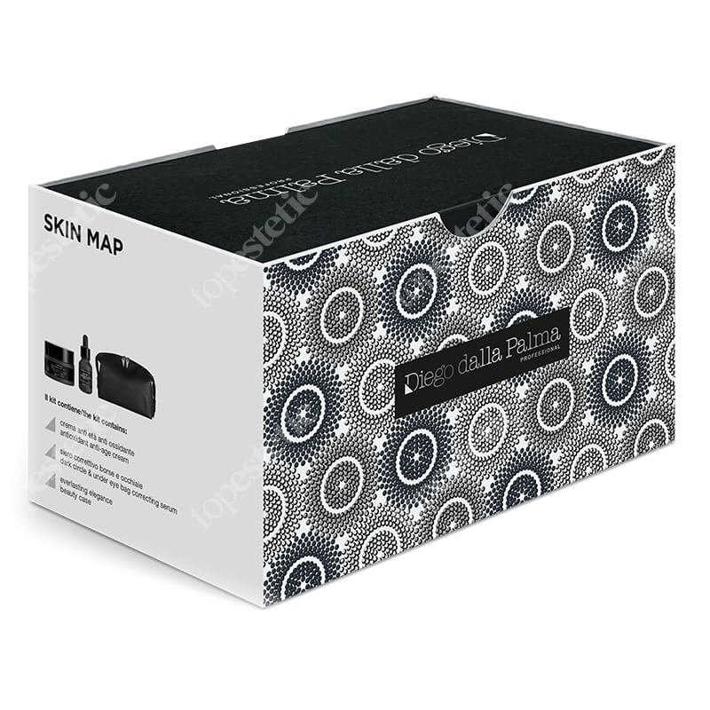 Diego dalla Palma Skin Map Set ZESTAW Krem przeciwstarzeniowy 50 ml + Intensywna kuracja korygująca cienie pod oczami i obrzęki 15 ml + Kosmetyczka