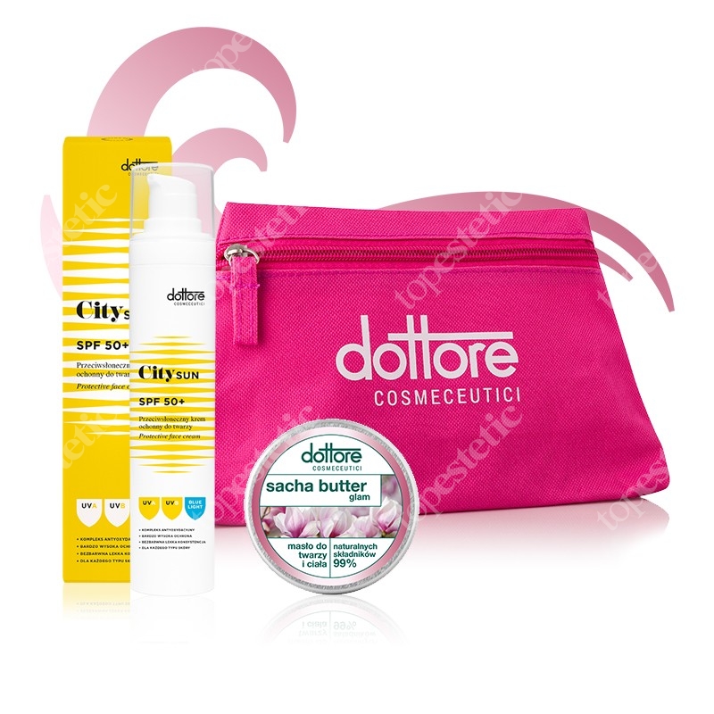 Dottore City Sun SPF50+ + Sacha Butter Glam ZESTAW Krem przeciwsłoneczny SPF50+ 50 ml + Masło do twarzy i ciała 50 ml
