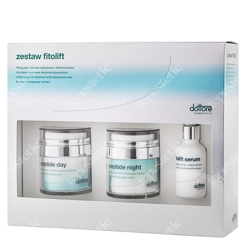 Dottore Fitolift Set ZESTAW Peptydowy krem liftingujący na dzień 50 ml + Peptydowy krem liftingujący na noc 50 ml + Liftingujące serum z fitohormonami 30 ml