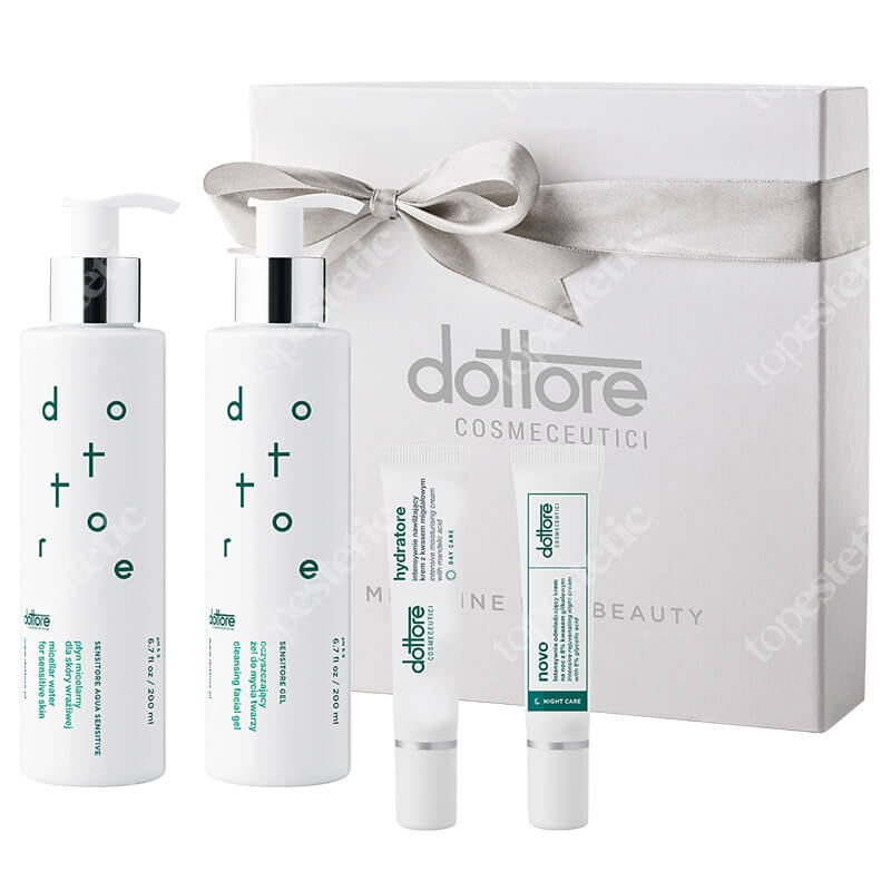 Dottore Kuracja Oczyszczająca 2021 ZESTAW Płyn micelarny 200 ml + Żel do mycia twarzy 200 ml + Hydratore krem 5 % 15 ml + Novo krem 8% 15 ml