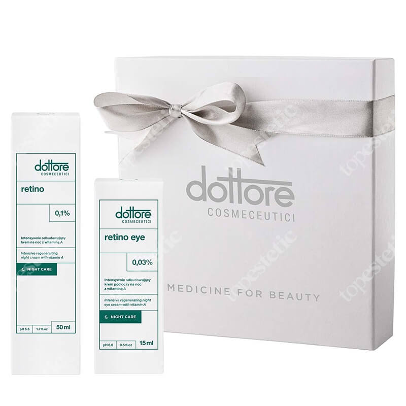 Dottore Kuracja Odbudowująca Wersja Prezentowa ZESTAW Krem na noc z witaminą A (retinol 0,1%) 50 ml + Krem pod oczy 15 ml