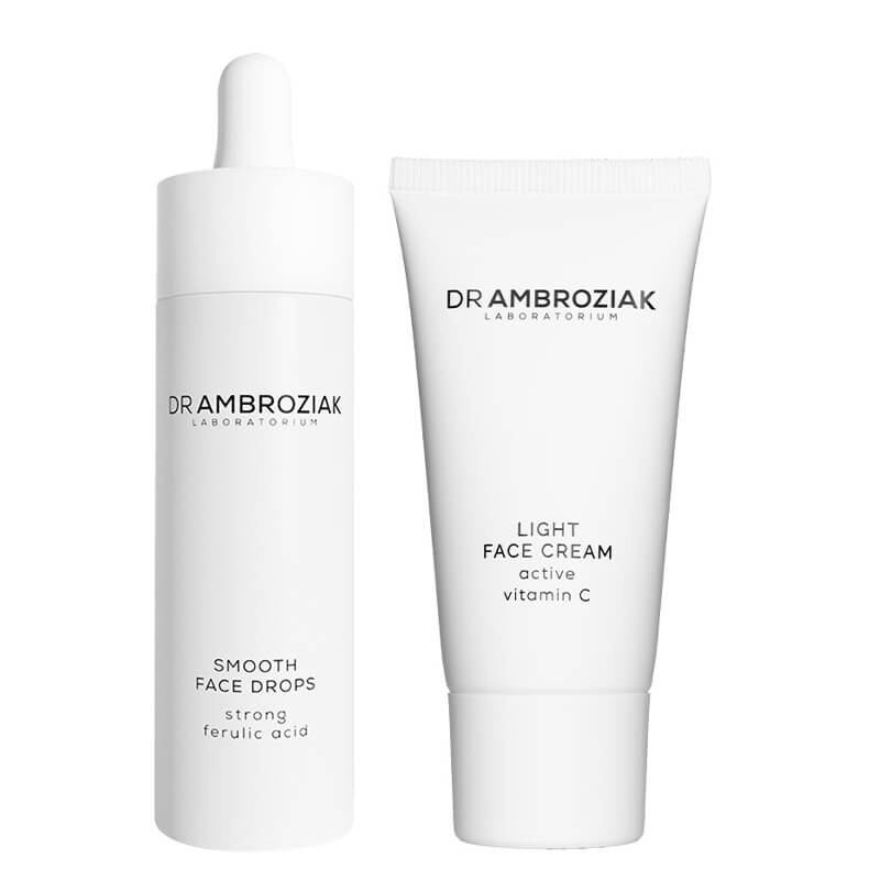 Dr Ambroziak Smooth Skin ZESTAW Serum wygładzające 30 ml + Krem nawilżający na dzień - wersja travel 20 ml