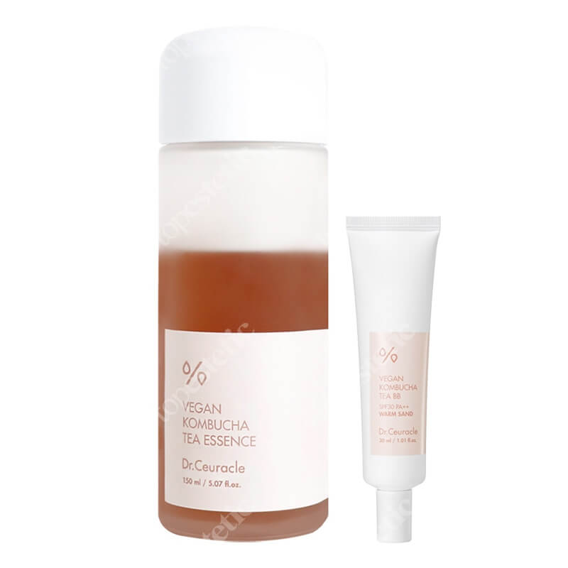 Dr Ceuracle Kombucha Tea Essence + BB SPF 30/PA++ ZESTAW Esencja na bazie ekstraktu herbacianego 150 ml + Nawilżający krem BB (kolor Warm Sand) 30 ml