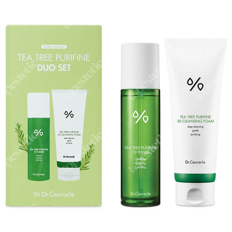 Dr Ceuracle Tea Tree Purifine Duo Set ZESTAW Pianka do mycia twarzy 150 g + Tonik z ekstraktem z drzewa herbacianego 100 ml