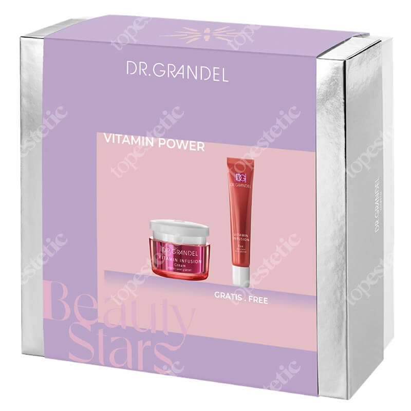 Dr Grandel Gift Box Vitamin Infusion ZESTAW Infuzyjny żel przeciwobrzękowy na okolice oczu 20 ml + Infuzyjny krem witaminowy dla skóry suchej 50 ml