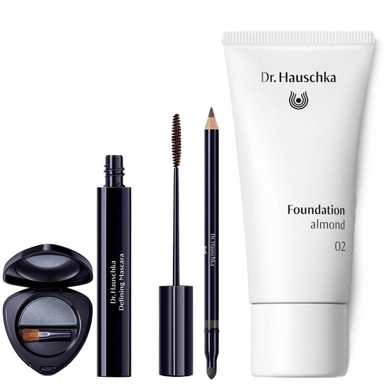Dr Hauschka Make Up Set ZESTAW Podkład 30 ml + Kredka do oczu 1,05 g + Cienie 1,4 g + Pogrubiający tusz 6 ml