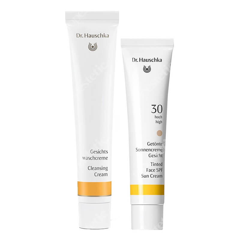 Dr Hauschka Perfect Start ZESTAW Krem tonujący do twarzy 40 ml + Krem do mycia twarzy 50 ml