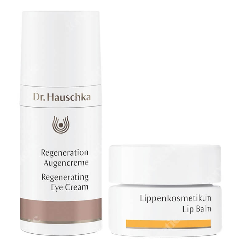 Dr Hauschka Regenerating Eye Cream + Lip Balm ZESTAW Krem regenerujący pod oczy 15 ml + Balsam do ust 4,5 ml