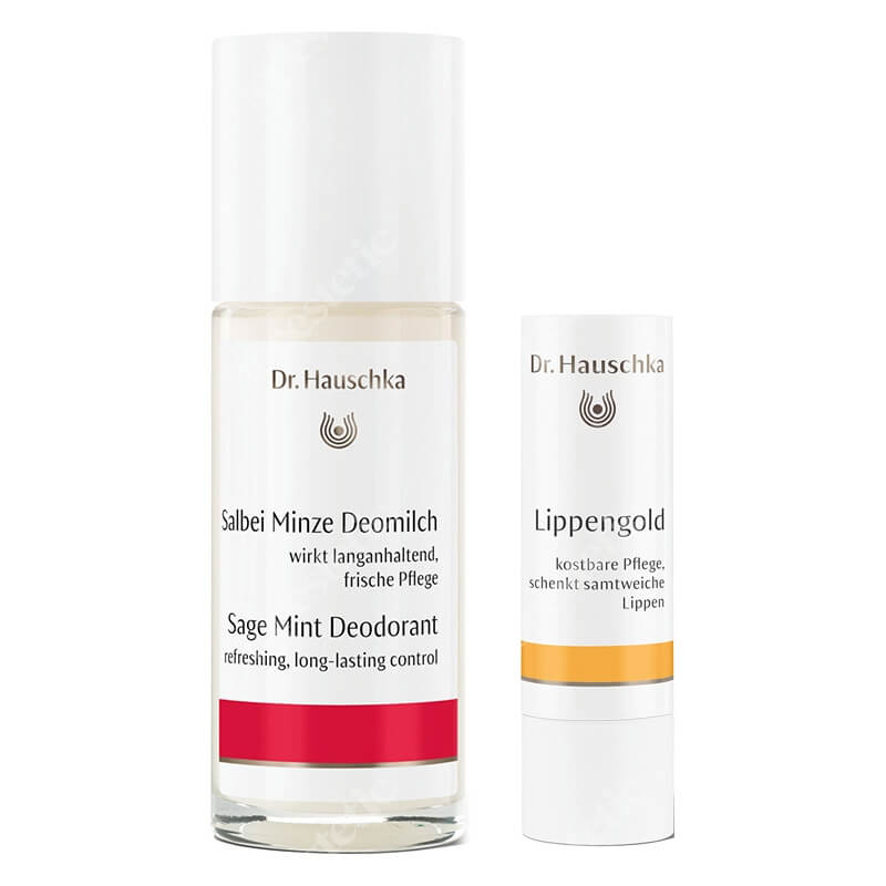 Dr Hauschka Sage Mint Deodorant + Lip Care Stick ZESTAW Dezodorant z szałwii i mięty 50 ml + Sztyft pielęgnacyjny do ust 4,9 g