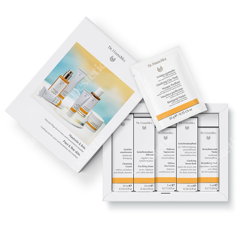 Dr Hauschka Zestaw Oczyszczanie ZESTAW Krem 10 ml + Tonik 10 ml + Krem 5 ml + Kąpiel parowa 10 ml + Maseczka 5 ml + Maseczka 10 g