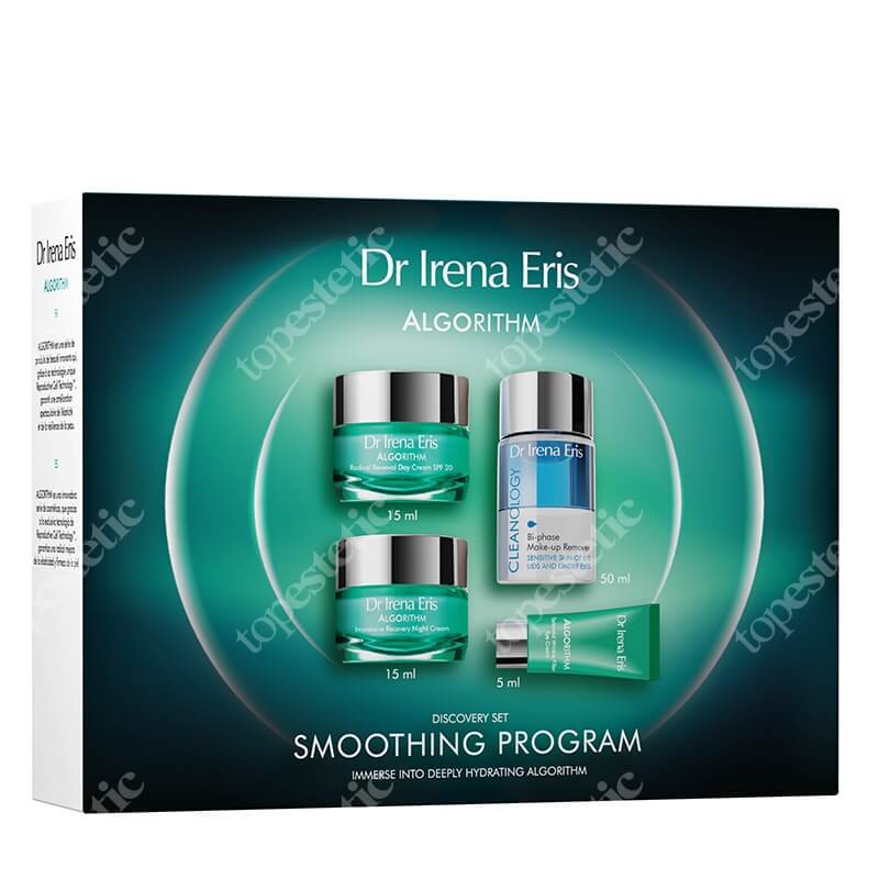 Dr Irena Eris Algorithm Smoothing Program ZESTAW Krem na dzień 15 ml + Krem na noc 15 ml + Krem po oczy 5 ml + Płyn do demakijażu 50 ml