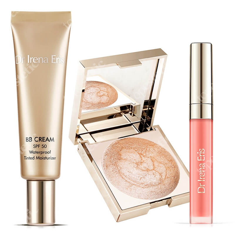 Dr Irena Eris Lip Gloss + BB Cream SPF 50 + Surreal Shine Highlighter ZESTAW Błyszczyk (kolor 02 Cool Pink) 5 ml + Krem BB (kolor 40) 30 ml + Rozświetlacz 8 g