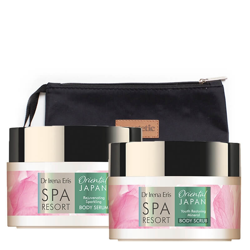 Dr Irena Eris Oriental Japan Body Set ZESTAW Peeling mineralny 200 g + Serum opalizujące 200 ml + Kosmetyczka 1 szt