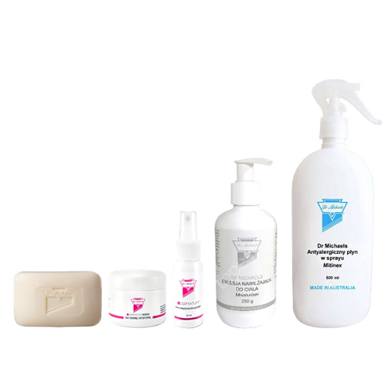 Dr Michaels Zestaw Max Na AZS ZESTAW Płyn 50 ml + Krem 50 g + Mydło 100 g + Płyn 500 ml + Emulsja 230 g