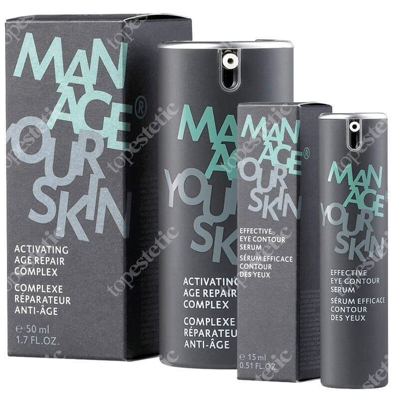Dr Spiller Activating Age Repair Complex + Effective Eye Contour Serum ZESTAW Odżywczy krem z olejem arganowym i związkiem Glycamon 50 ml + Serum pod oczy z kwasem hialuronowym, związkiem Glycamon i witaminą A, 15 m