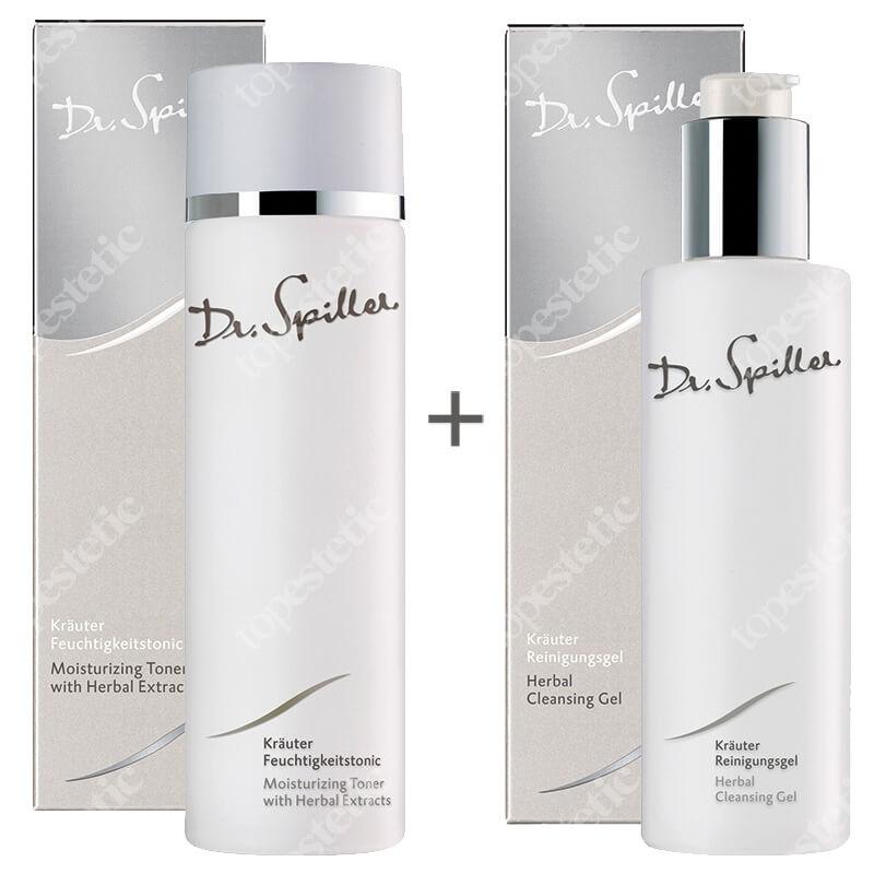 Dr Spiller Moisturizing Toner With Herbal Extracts + Herbal Cleansing Gel ZESTAW Tonik dla cery tłustej 200 ml + Oczyszczający żel dla cery zanieczyszczonej 200 ml