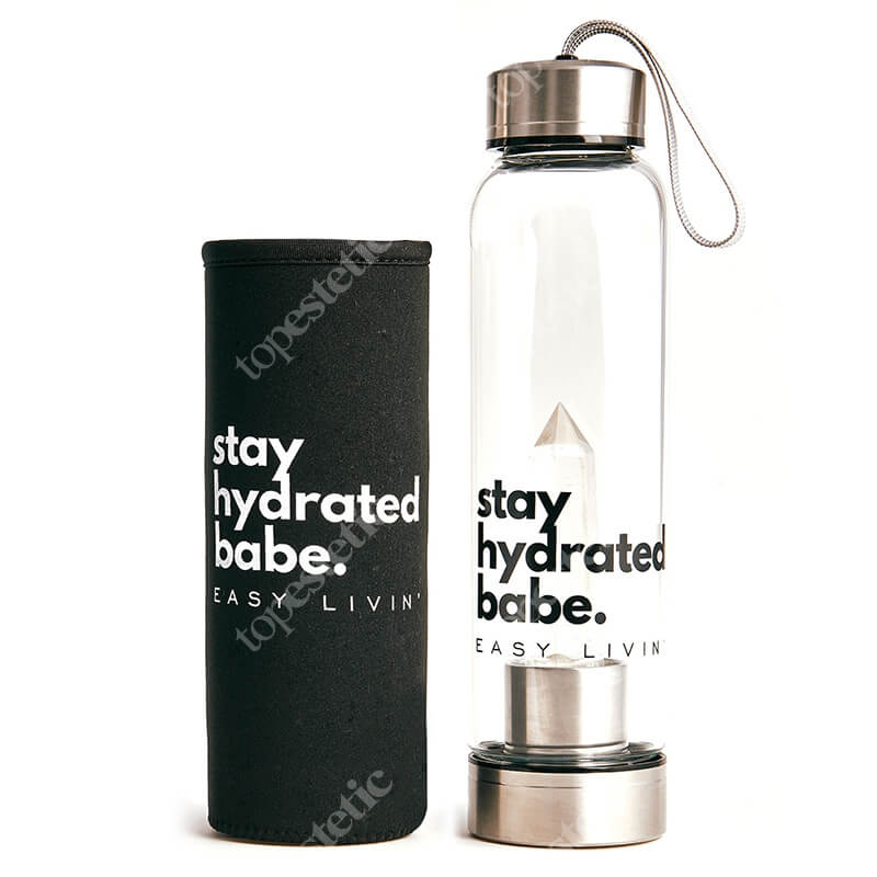 Easy Livin Butelka Szklana Z Kryształem Górskim Przynosi równowagę i harmonię 1 szt