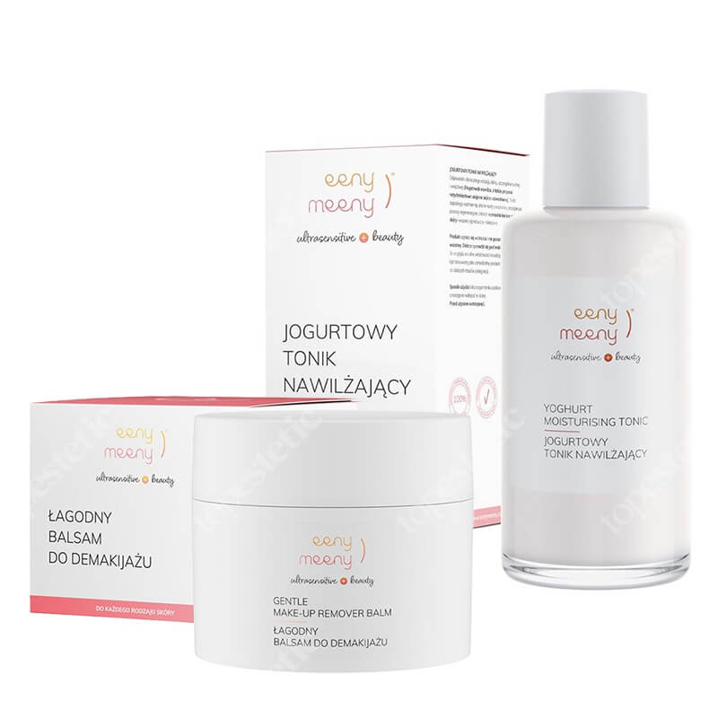 Eeny meeny Jogurtowy Tonik Nawilżający + Łagodny Balsam do Demakijażu ZESTAW Dogłębnie nawilża i koi 100 ml + Demakijaż każdego typu skóry twarzy 100 ml