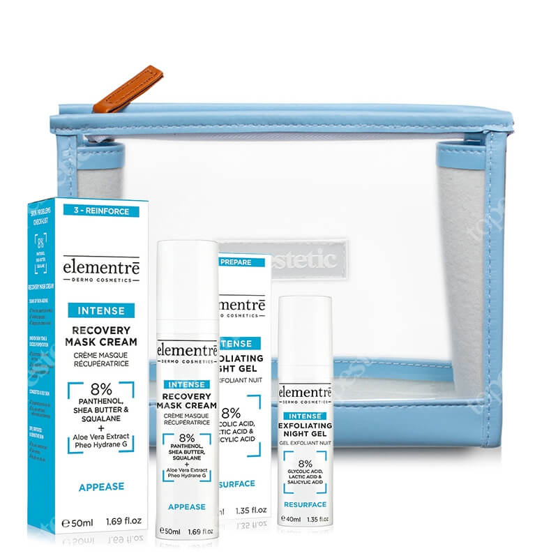 Elementre Night Care ZESTAW Złuszczający żel na noc 40 ml + Krem regenerująco-nawilżający 50 ml + Kosmetyczka 1 szt