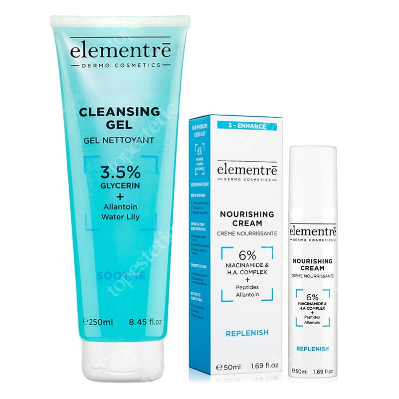 Elementre Nourishing Cream + Cleansing Gel ZESTAW Krem odżywczy 50 ml + Żel oczyszczający 250 ml