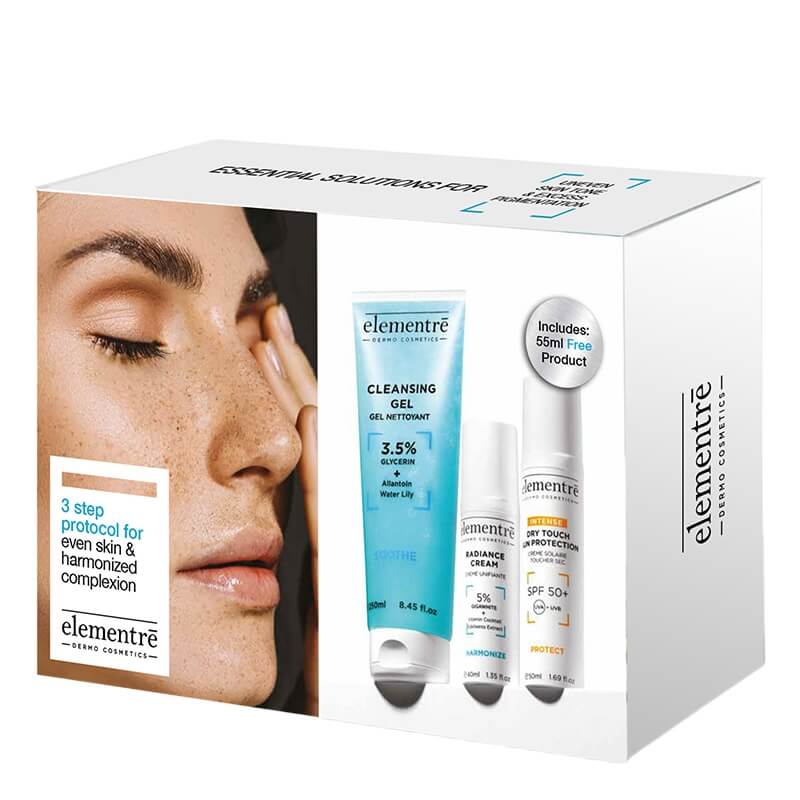 Elementre Uneven Skin Tone And Excess Pigmentation ZESTAW Żel oczyszczający 250 ml + Krem 40 ml + Filtr przeciwsłoneczny 50 ml + Pianka 40 ml + Krem 15 ml