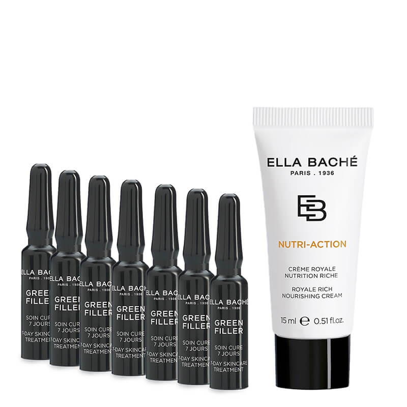 Ella Bache Skincare Treatment ZESTAW 7-dniowa kuracja wypełniająco-ujędrniająca 7 x 1,2 ml + Bogaty odżywczy krem 15 ml