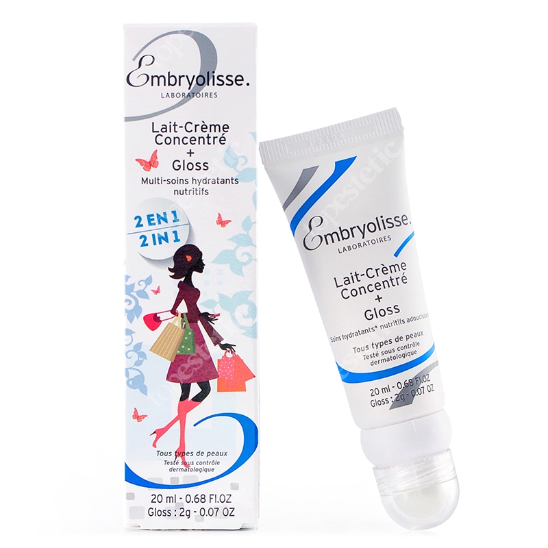 Embryolisse Lait Creme Concentre + Gloss Krem odżywczo nawilżający 20 ml + błyszczyk 2 g