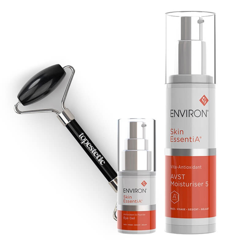 Environ AVST Eye Gel + AVST 5 Cream + Roller Topestetic ZESTAW Żel wokół oczu 15 ml + Krem 50 ml + Roller obsydian 1 szt