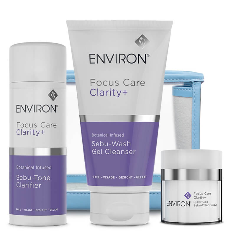 Environ Sebu-Control Set ZESTAW Żel do mycia twarzy 150 ml + Tonik 100 ml + Maska 50 ml + Kosmetyczka 1 szt