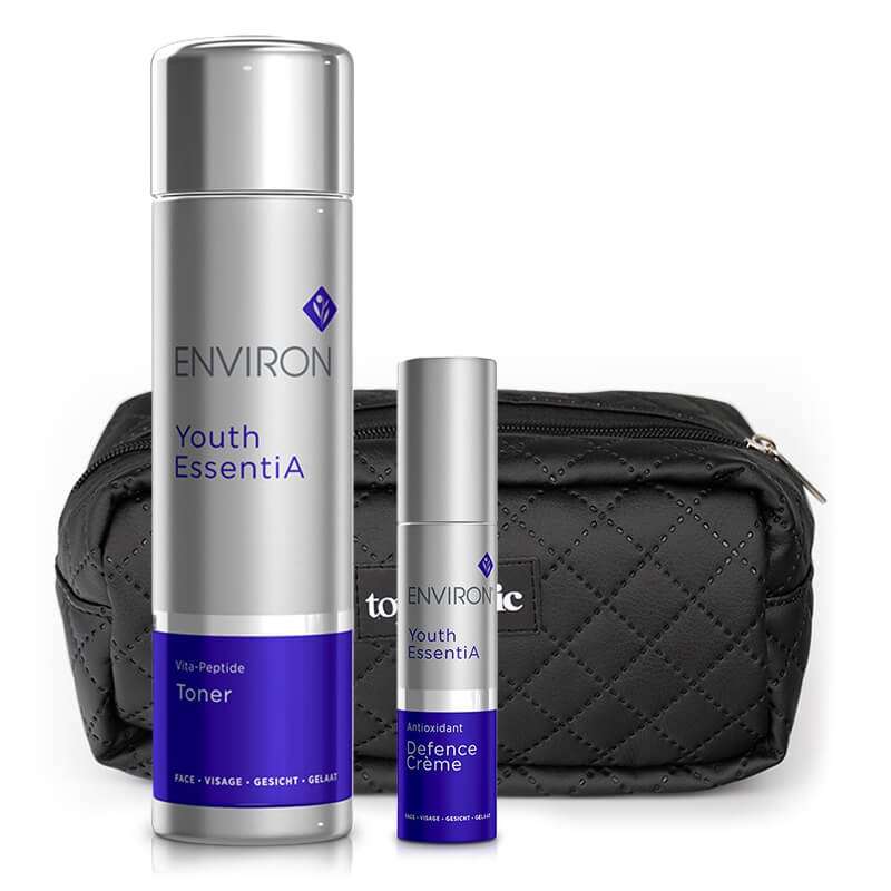 Environ Toner + Defence Creme ZESTAW Tonik 200 ml + Krem 35 ml + Kosmetyczka1 szt