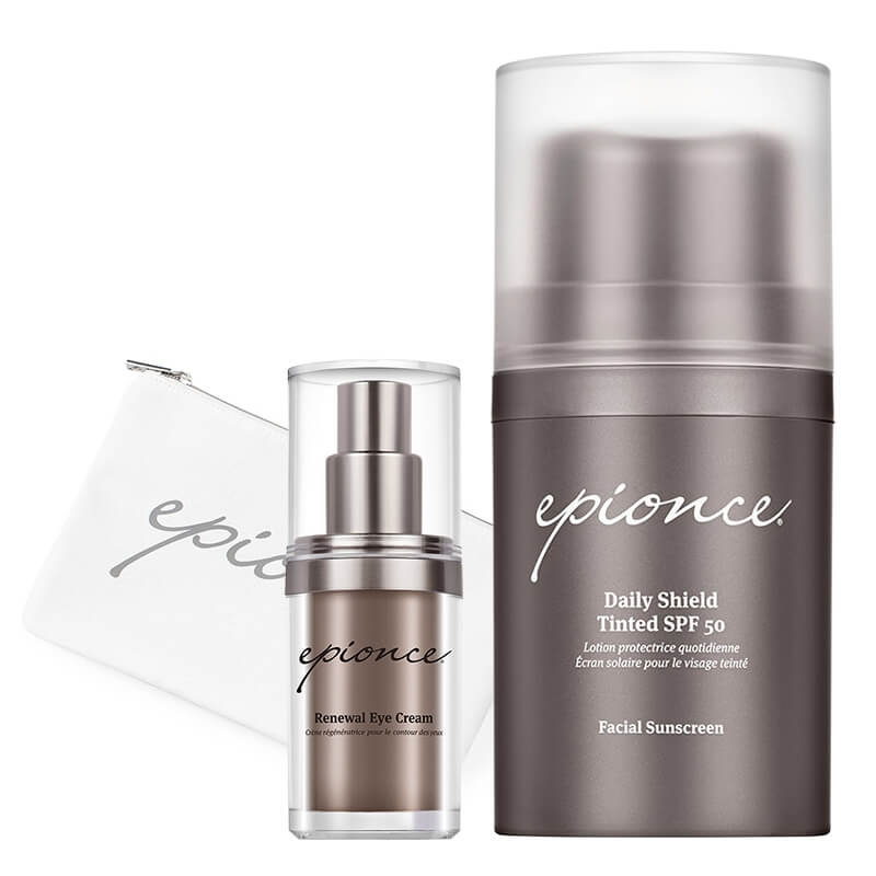 Epionce Daily Care ZESTAW Rewitalizujący krem pod oczy 15 g + Emulsja ochronna SPF 50 50 ml + Kosmetyczka 1 szt GRATIS