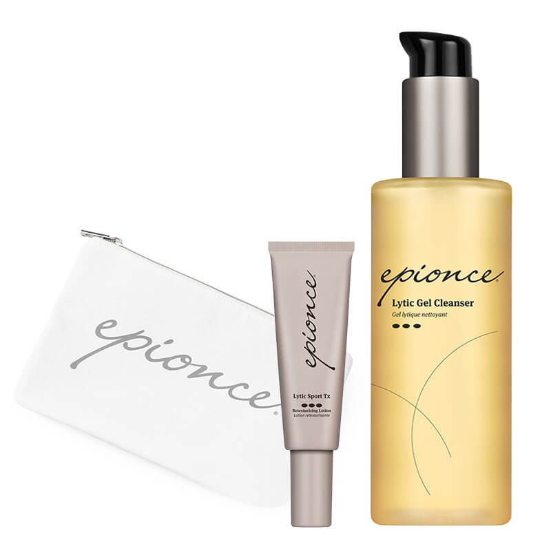Epionce Lytic Care ZESTAW Lityczny żel oczyszczający 170 ml + Naprawczy krem lityczny (cera problemowa i tłusta) 40 ml + Kosmetyczka 1 szt GRATIS