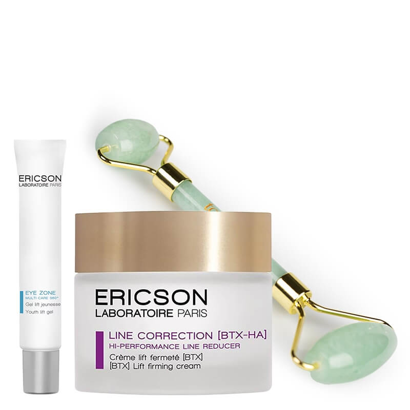 Ericson Laboratoire Eye Zone Youth Lift Gel + Lift Firming Cream + Roller Topestetic ZESTAW Żel liftingujący pod oczy 15 ml + Krem liftingująco - ujędrniający 50 ml + Roller jadeit 1 szt