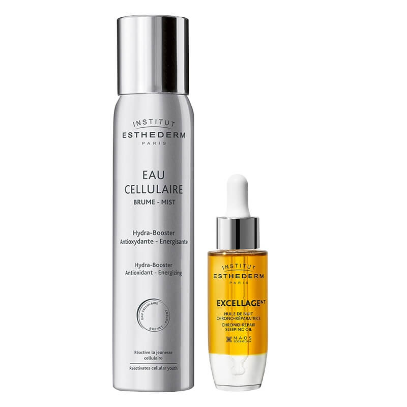 Esthederm Cellular Water Mist + Excellage Chrono-Repair Sleeping Oil ZESTAW Woda komórkowa w mgiełce 100 ml + Nocny olejek rewitalizująco-regenerujący 30 ml