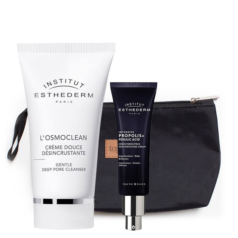 Esthederm Gentle Deep Pore Cleanser + Intensive Propolis+ Ferulic Acid Cream ZESTAW Głęboko oczyszczający krem 75 ml + Krem 50 ml + Kosmetyczka 1 szt