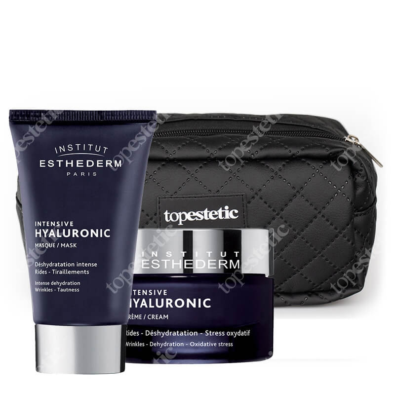 Esthederm Hyaluronic Set ZESTAW Maska z kwasem hialuronowym 75 ml + Krem nawilżający 50 ml + Kosmetyczka 1 szt