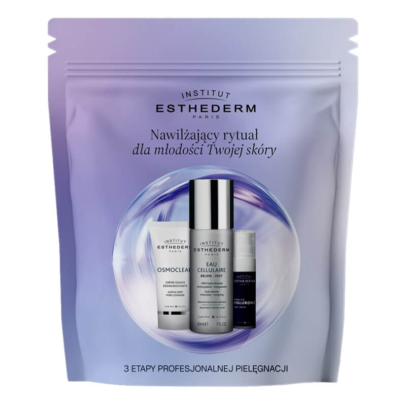 Esthederm Nawilżający Rytuał dla Młodości Twojej Skóry ZESTAW Głęboko oczyszczający krem 15 ml + Woda komórkowa w mgiełce 30 ml + Serum nawilżające 5 ml