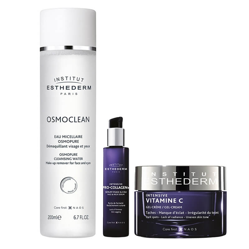 Esthederm PRO COLLAGEN+ + Vitamine C + Płyn micelarny GRATIS ZESTAW Serum 30 ml + Żel-krem 50 ml + Płyn micelarny 200 ml