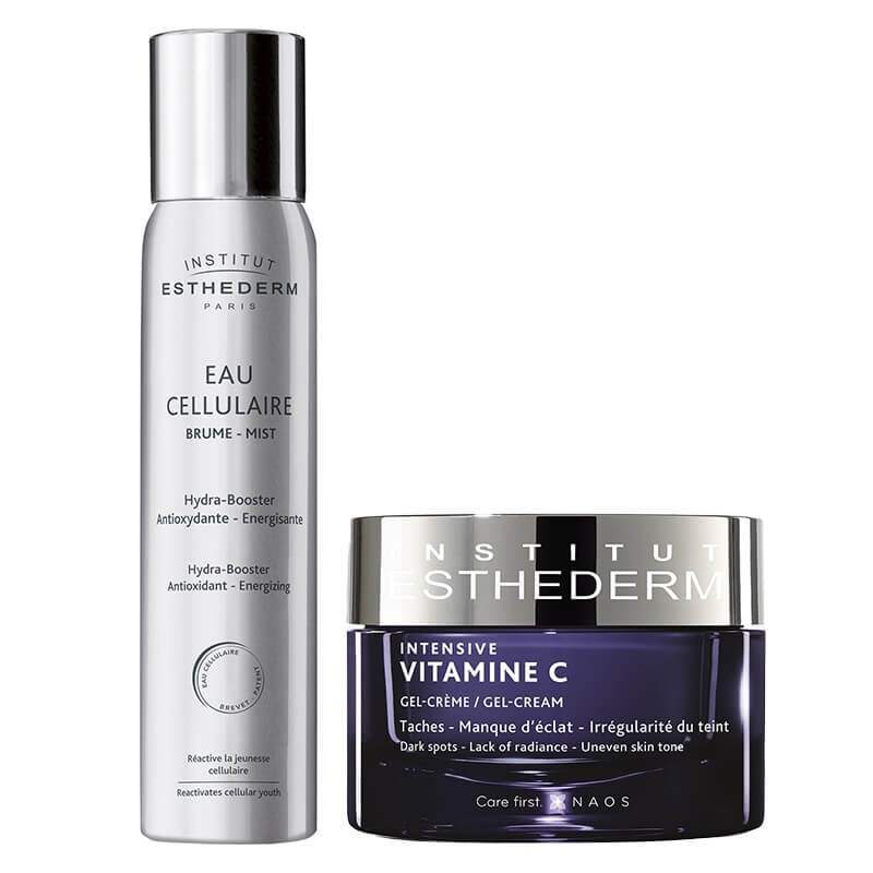 Esthederm Water Mist + Vitamine C Gel Cream ZESTAW Woda komórkowa w mgiełce 100 ml + Żel-krem z witaminą C 50 ml