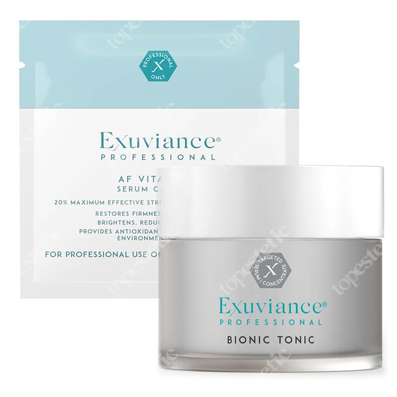 Exuviance Bionic Tonic + Professional AF VITAMIN C Serum Capsules ZESTAW Kuracja złuszczająca 36 szt / 50 ml + Kapsułki 3 szt
