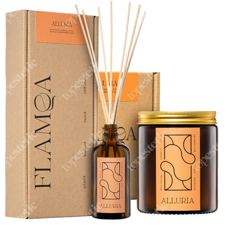 Flamqa Alluria Box ZESTAW Świeca Alluria 180 ml + Dyfuzor Alluria 90 ml