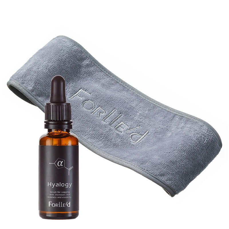 Forlled Hyalogy alpha + Cosmetic Headband ZESTAW Serum remodelujące wiotką skórę 30 g + Opaska kosmetyczna 1 szt
