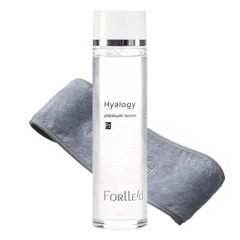 Forlled Hyalogy Platinum Lotion + Cosmetic Headband ZESTAW Antyoksydacyjne platynowe serum bazowe do twarzy 120 ml + Opaska kosmetyczna 1 szt