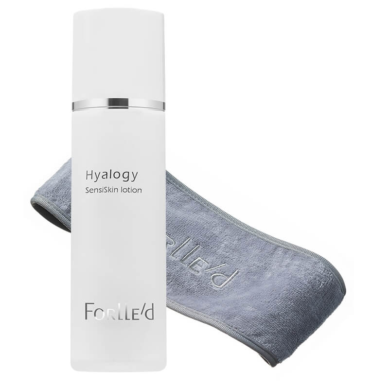Forlled Hyalogy SensiSkin Lotion + Cosmetic Headband ZESTAW Kojący lotion z wodą termalną Izumo Yumura 100 ml + Opaska kosmetyczna 1 szt